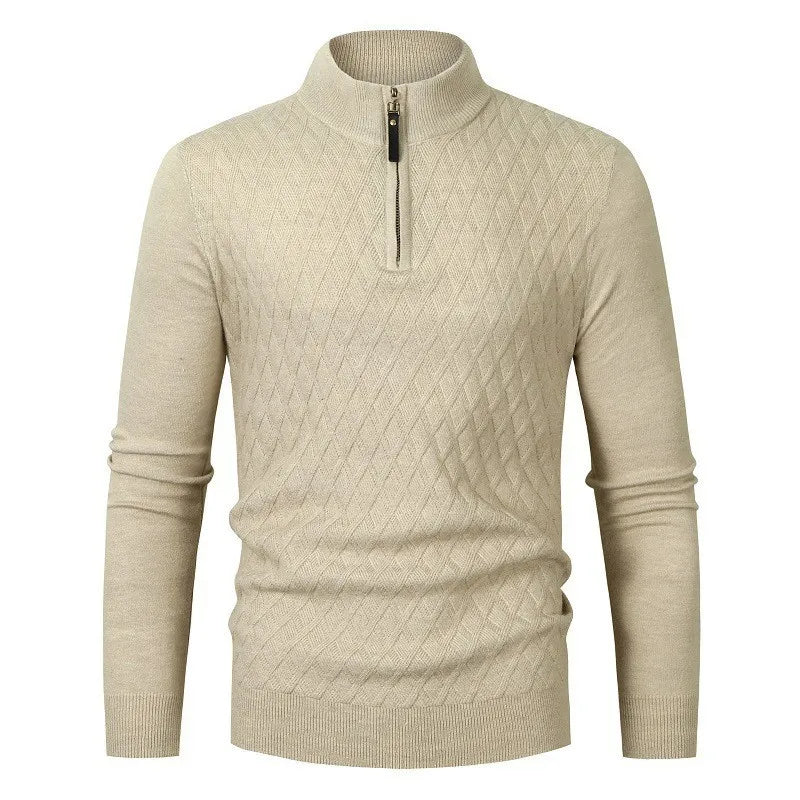 Pull maille homme demi-fermeture éclair polyvalent chaud - Nivard