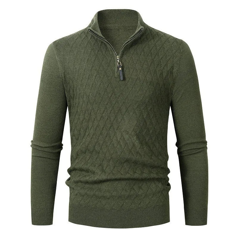 Pull maille homme demi-fermeture éclair polyvalent chaud - Nivard
