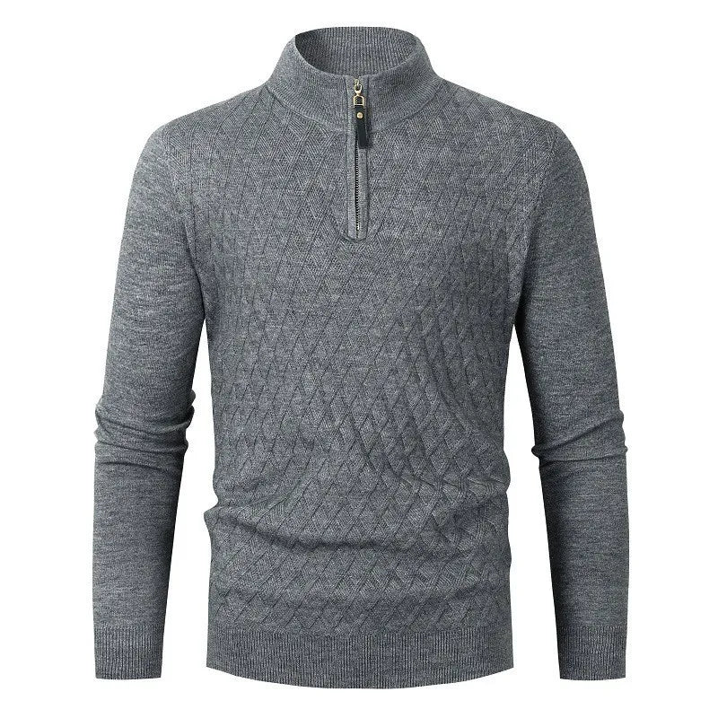 Pull maille homme demi-fermeture éclair polyvalent chaud - Nivard
