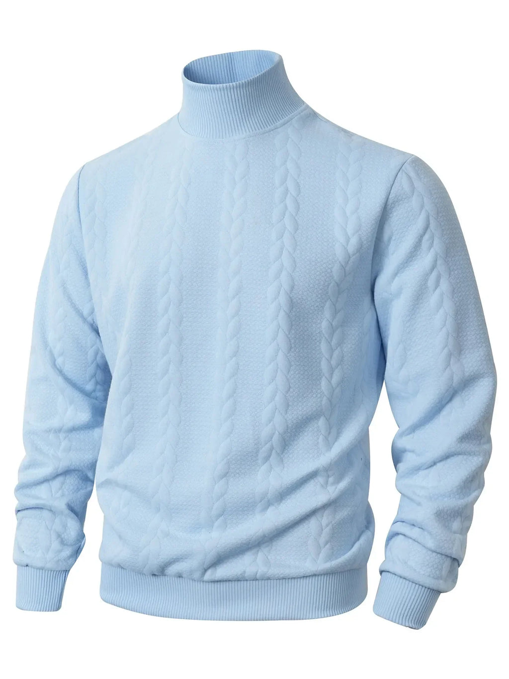 Pull maille homme col roulé manches longues chaud hiver - Leif