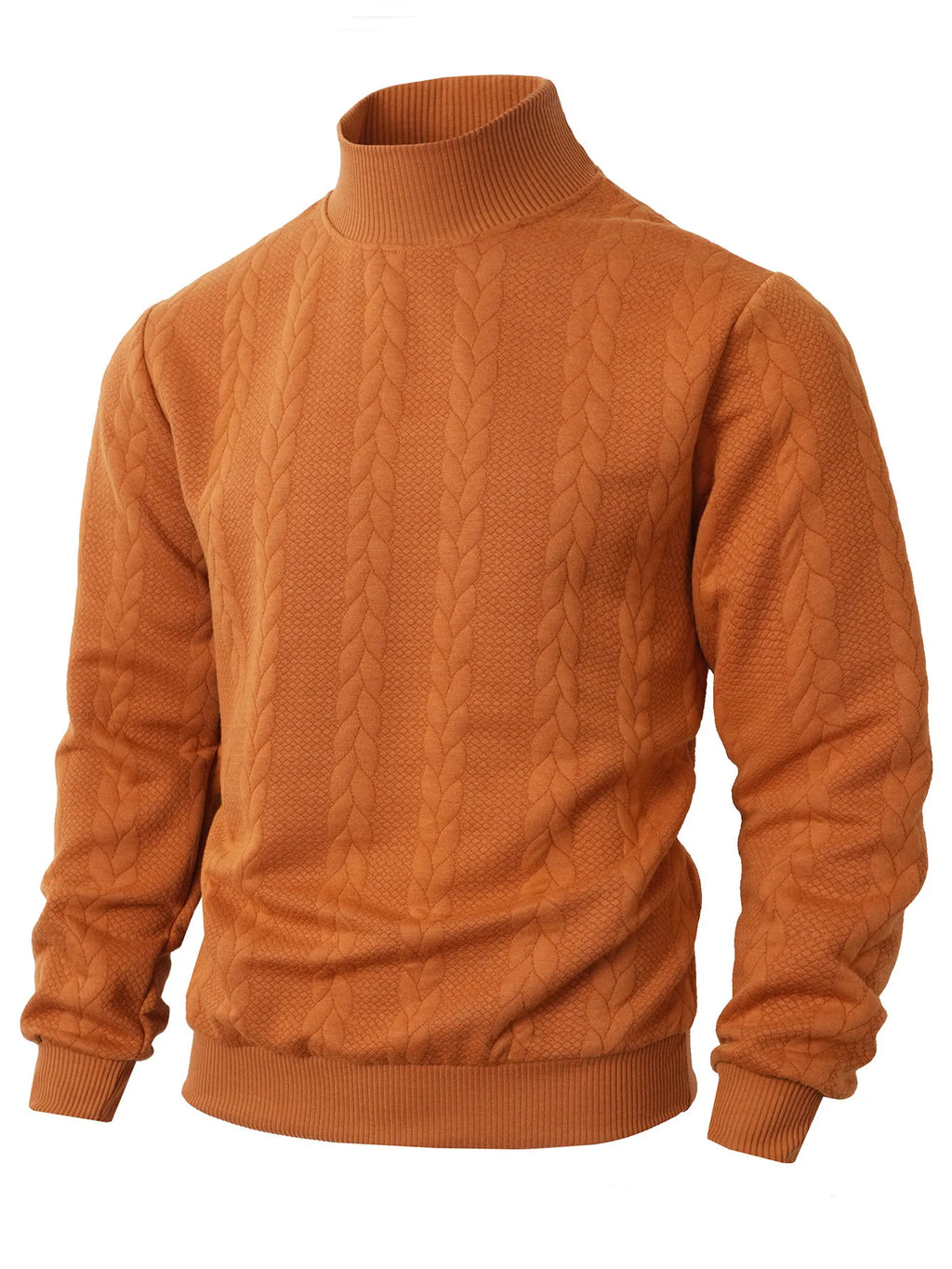 Pull maille homme col roulé manches longues chaud hiver - Leif