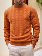 Pull maille homme col roulé manches longues chaud hiver - Leif
