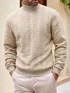 Pull maille homme col roulé manches longues chaud hiver - Leif