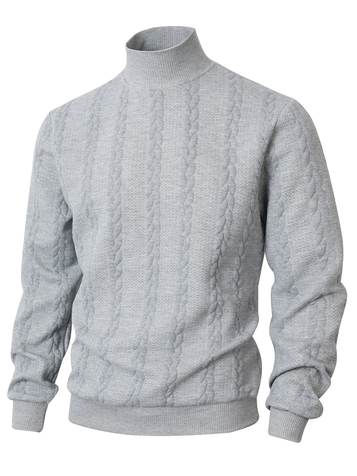 Pull maille homme col roulé manches longues chaud hiver - Leif