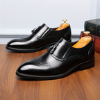 Mocassins in cuir con glands et bord perforé et silhouette formelle pour hommes - Almeric