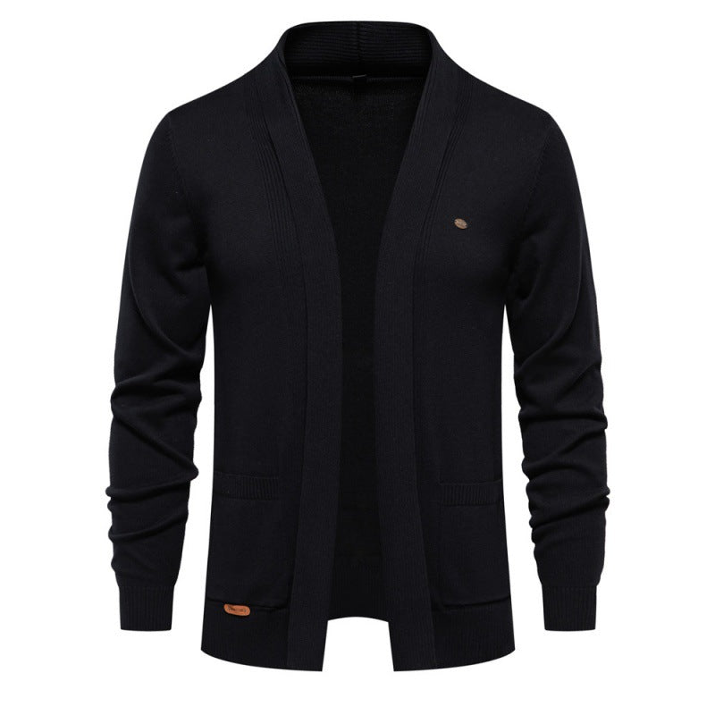 Cardigan pour homme in maille con col ouvert et coupe slim texture légère et confort quotidien - Elliot