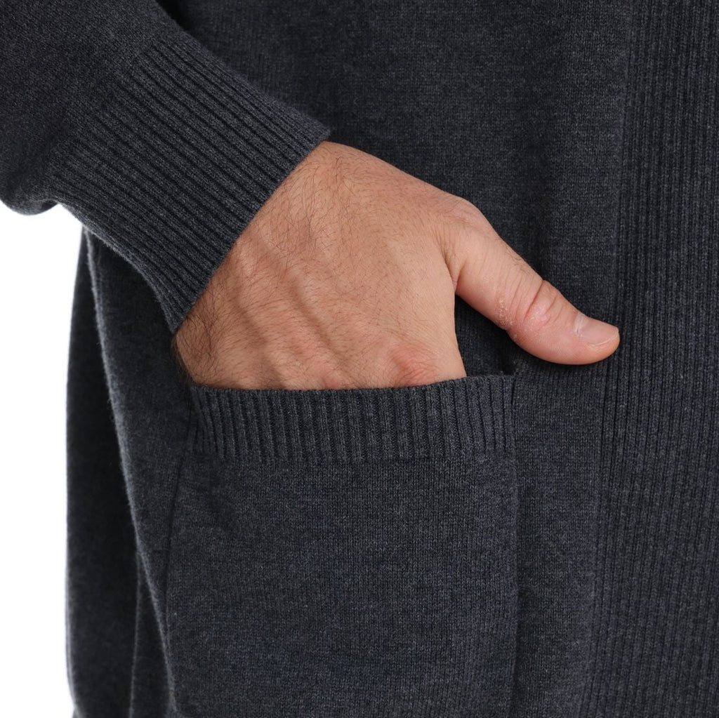 Cardigan pour homme in maille con col ouvert et coupe slim texture légère et confort quotidien - Elliot