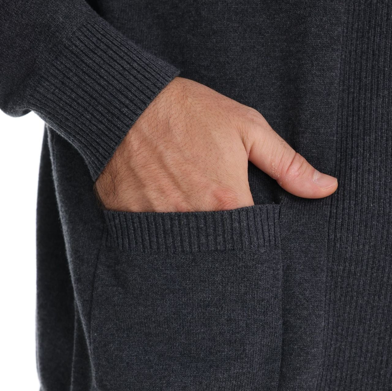 Cardigan pour homme in maille con col ouvert et coupe slim texture légère et confort quotidien - Elliot