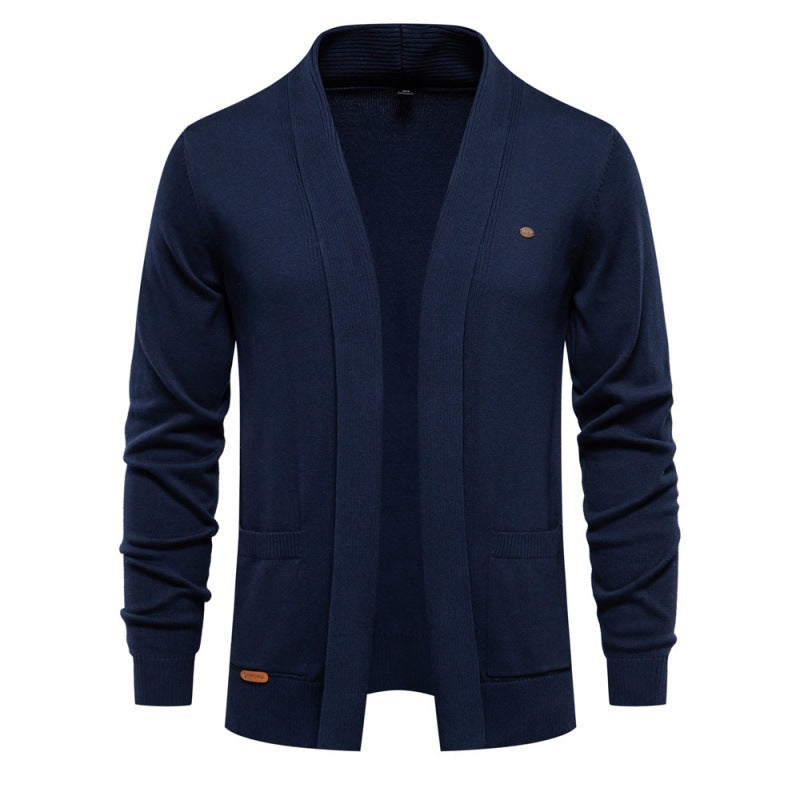 Cardigan pour homme in maille con col ouvert et coupe slim texture légère et confort quotidien - Elliot