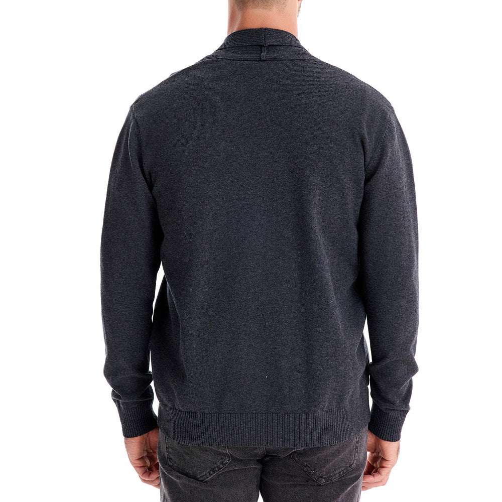 Cardigan pour homme in maille con col ouvert et coupe slim texture légère et confort quotidien - Elliot