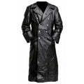 Veste De Motard Longue Pour Homme En Matière Synthétique Avec Fermeture À Boutons - Varekh
