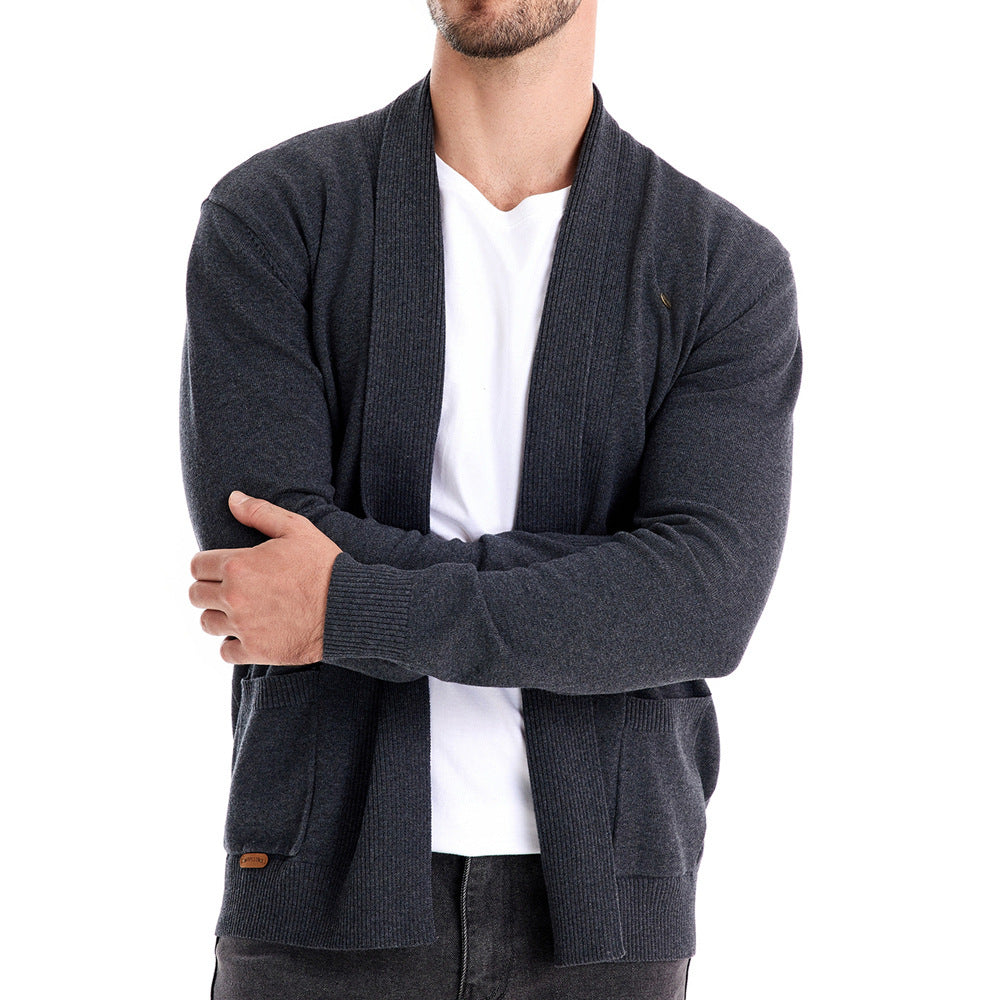 Cardigan pour homme in maille con col ouvert et coupe slim texture légère et confort quotidien - Elliot