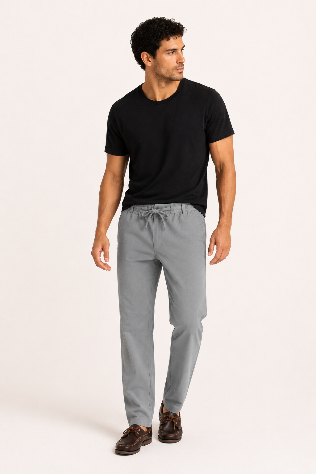 Pantalon décontracté pour homme, coupe droite et taille élastiquée - Kaspar