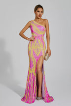 Robe longue de soirée fente latérale - Waltraud