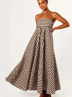 Robe bustier longue à rayures pour femme - Alvera
