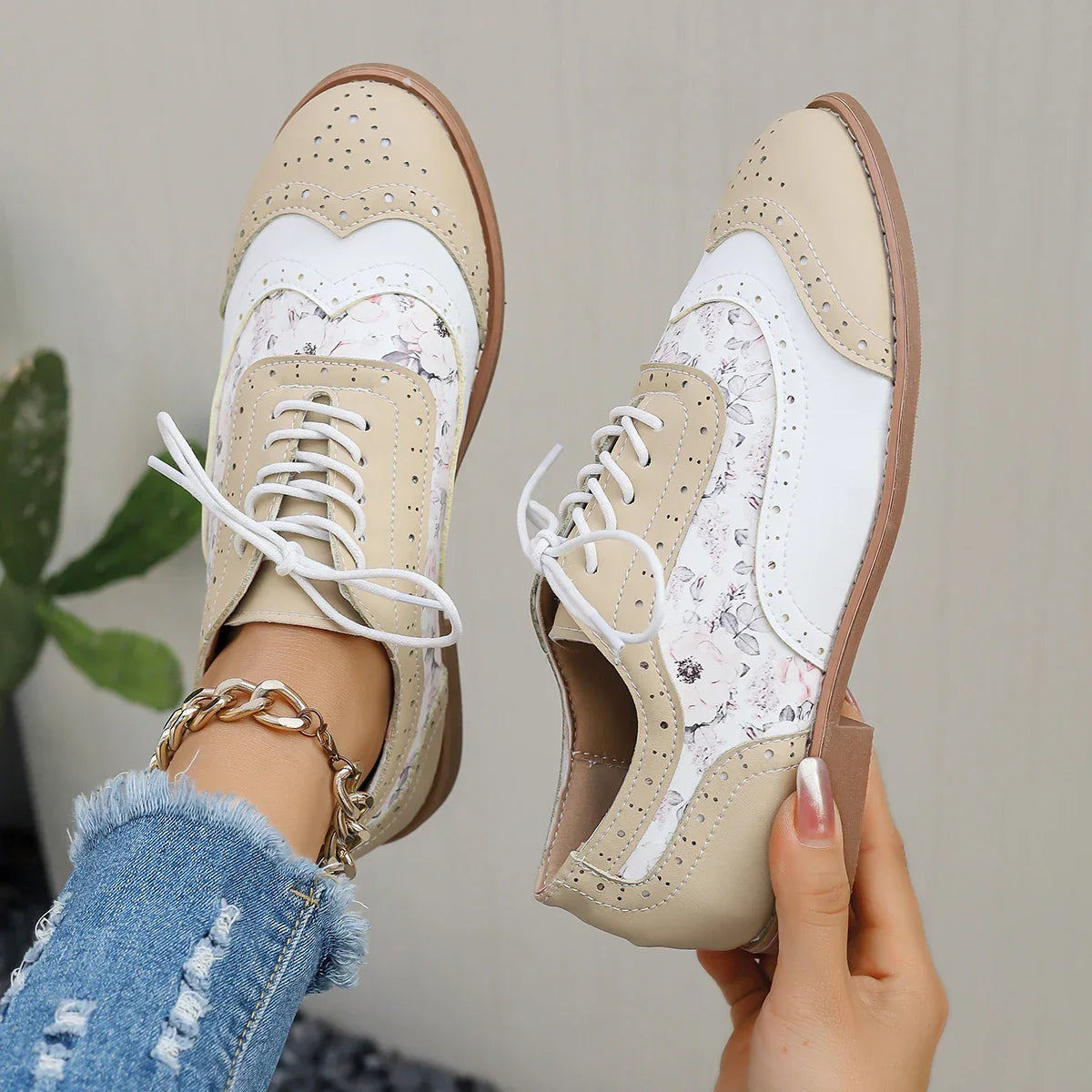 Chaussures oxford femme multicolores tons métalliques finition brillante - Aurora