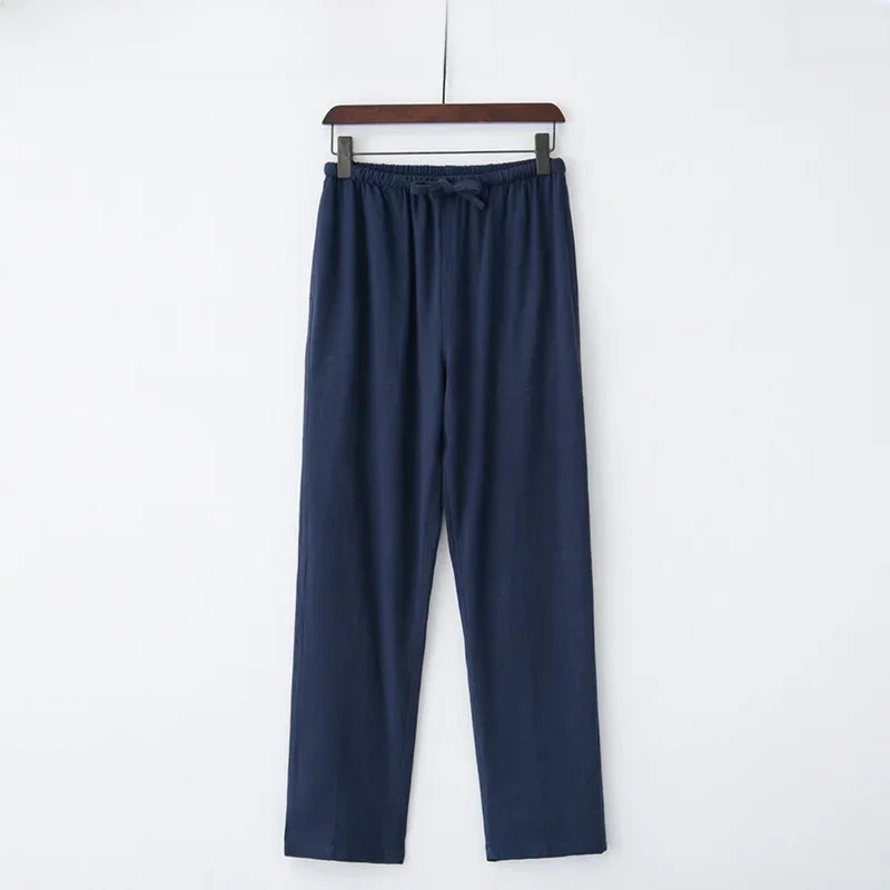 Pantalon large en lin à taille élastique et cordon de serrage femmes - Nerea
