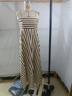 Robe bustier longue à rayures pour femme - Alvera