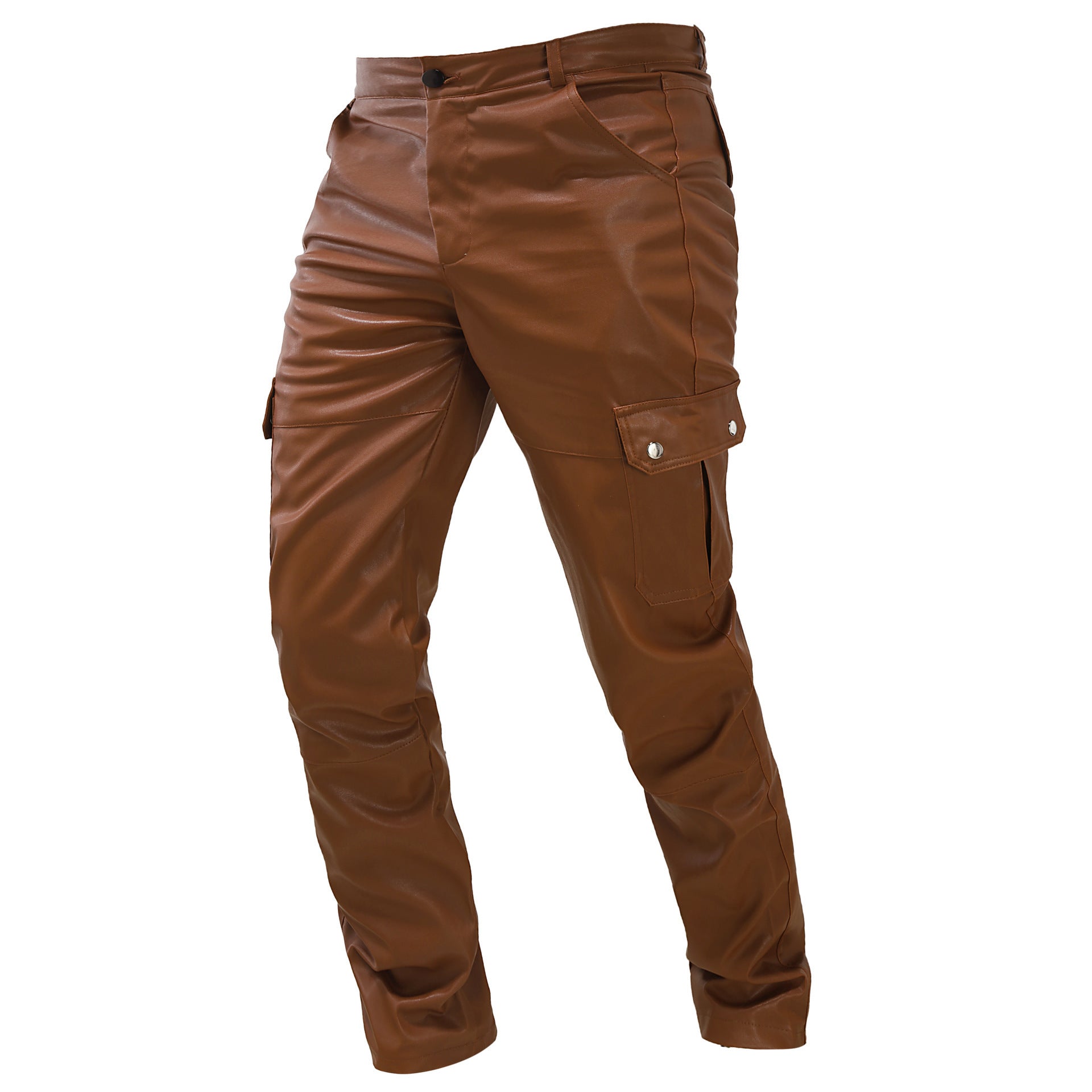 Pantalon cargo in cuir synthétique con poches cargo et fini aspect cuir - Darsen