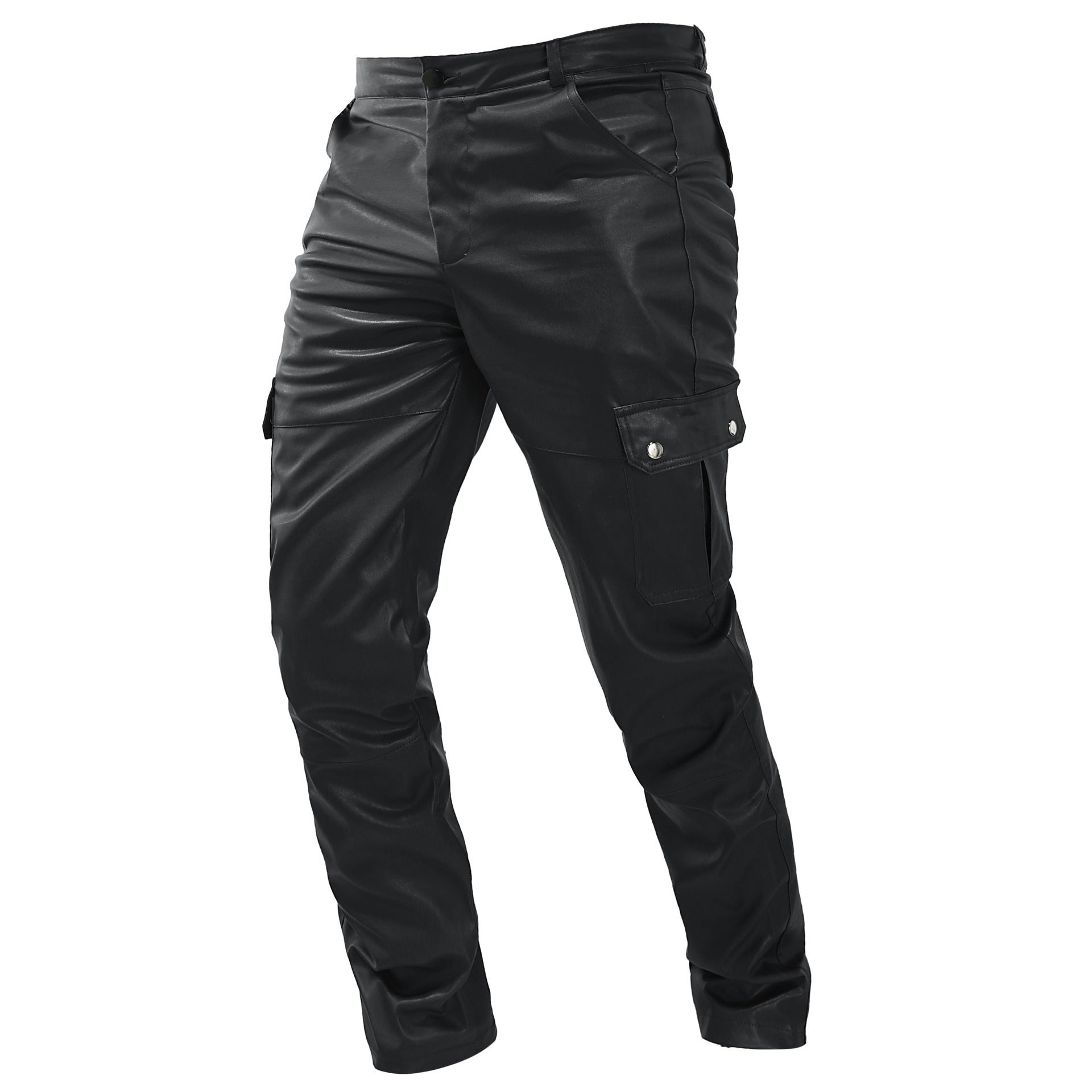 Pantalon cargo in cuir synthétique con poches cargo et fini aspect cuir - Darsen