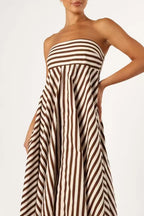 Robe bustier longue à rayures pour femme - Alvera