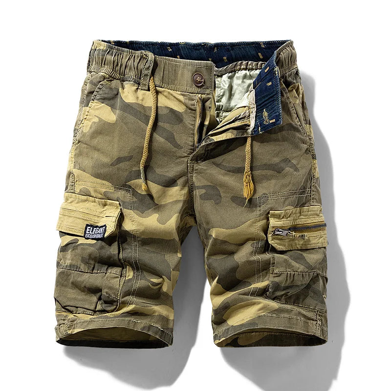 Short cargo camouflage à poches multiples pour homme - Ranger
