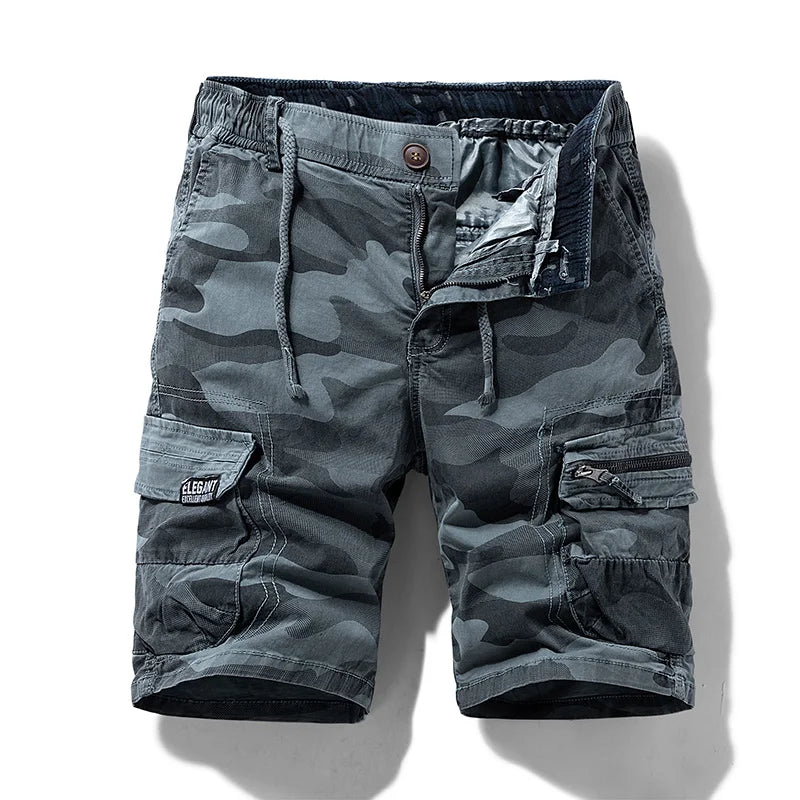Short cargo camouflage à poches multiples pour homme - Ranger