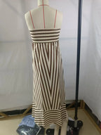 Robe bustier longue à rayures pour femme - Alvera