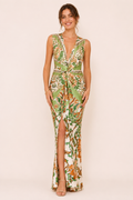 Robe imprimée pour femme, col en V, coupe ajustée - Ottilie