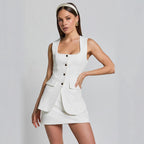 Ensemble gilet sans manches et jupe courte ajustée - Scarlett