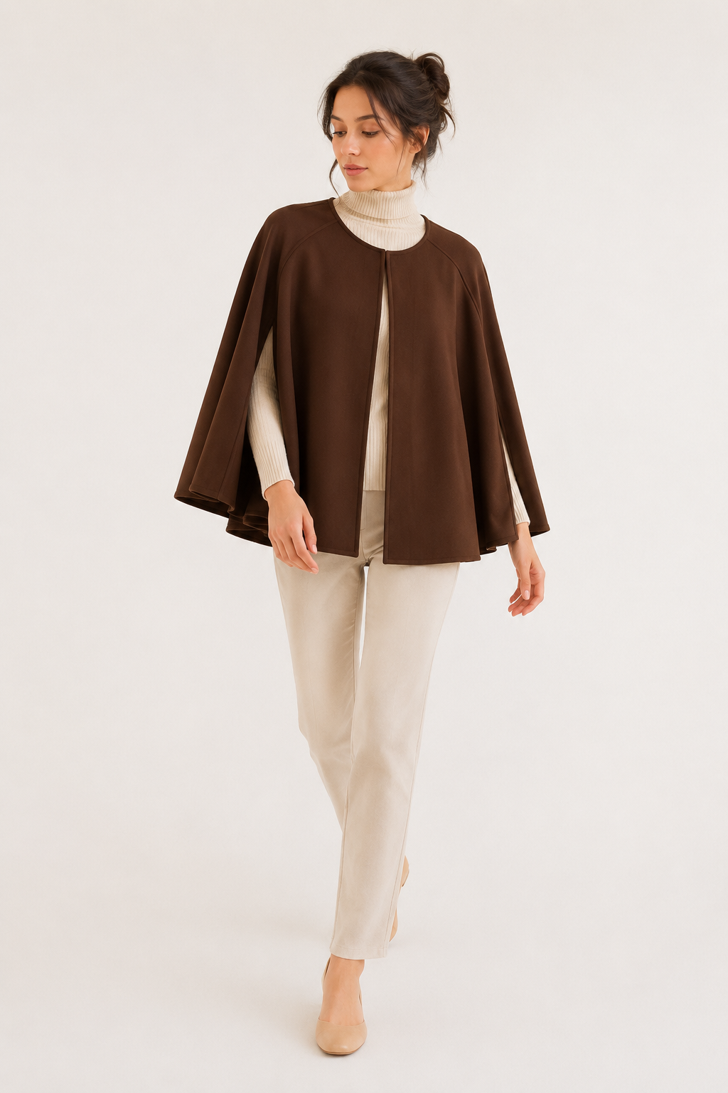 Manteau cape court femme devant ouvert manches larges - Tiffany