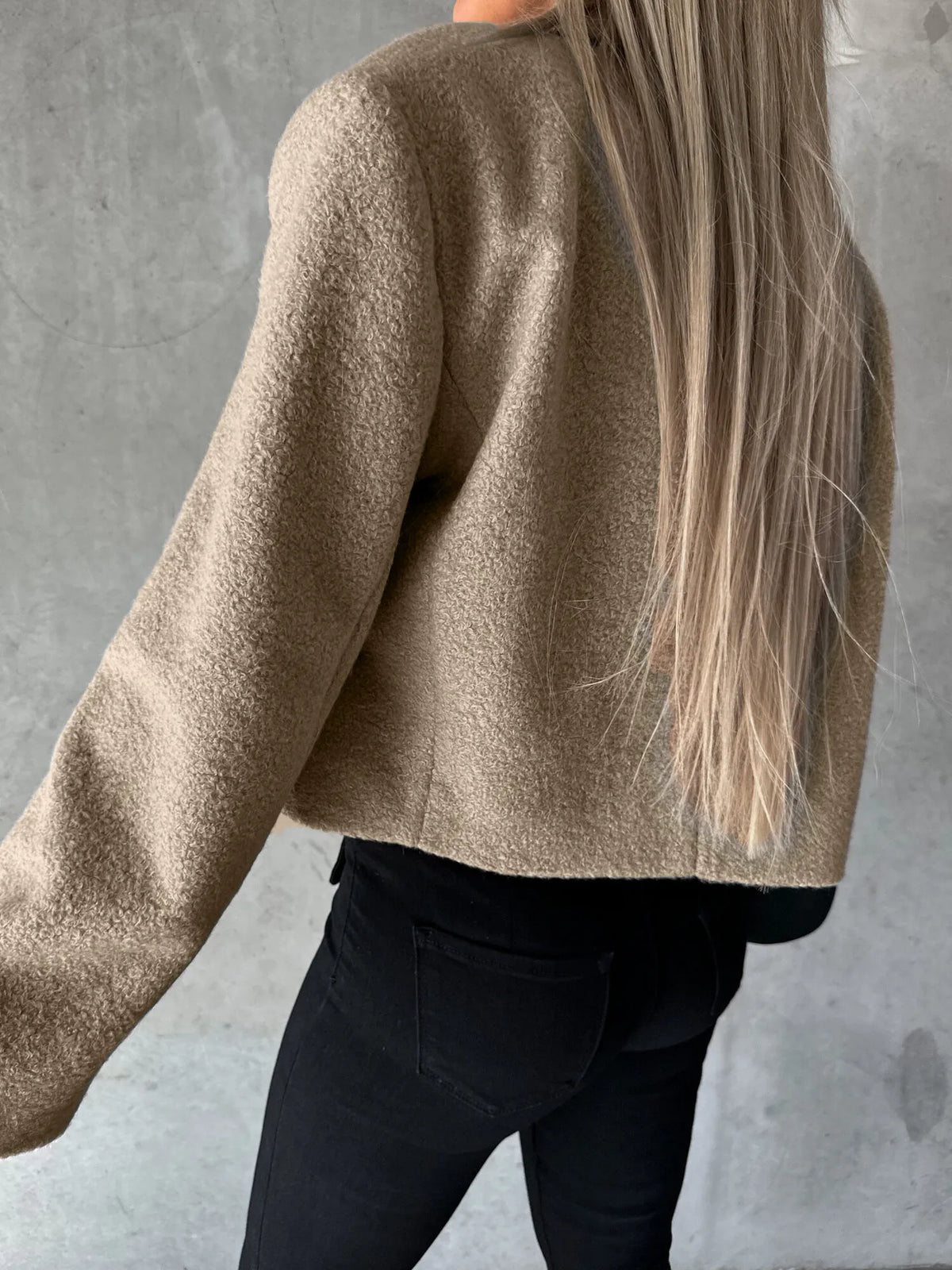 Manteau court femme revers coupe oversize automne hiver - Annika
