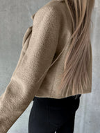 Manteau court femme revers coupe oversize automne hiver - Annika