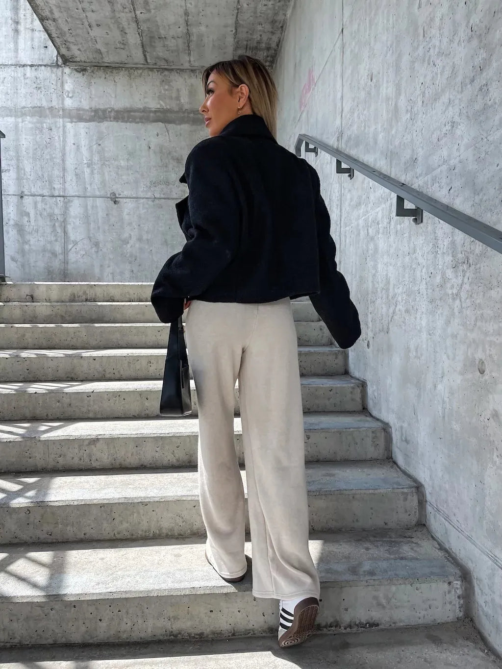 Manteau court femme revers coupe oversize automne hiver - Annika