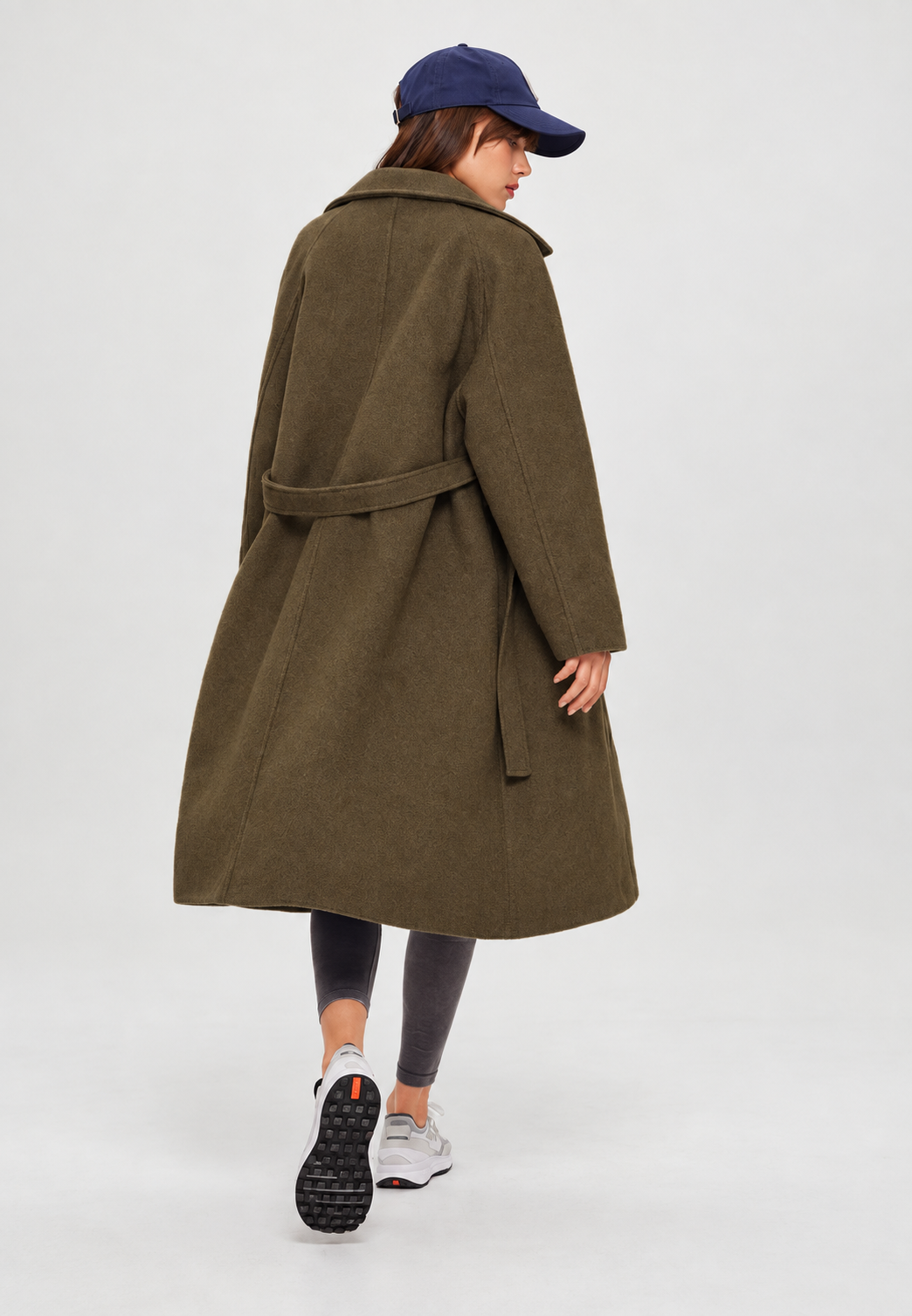 Manteau long femme col chemise boutonnage devant élégant - Aline