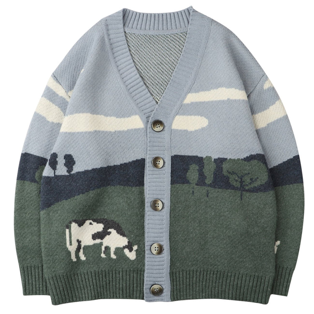 Cardigan en maille pour homme avec fermeture à boutons et motif graphique - Thomas