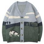 Cardigan en maille pour homme avec fermeture à boutons et motif graphique - Thomas