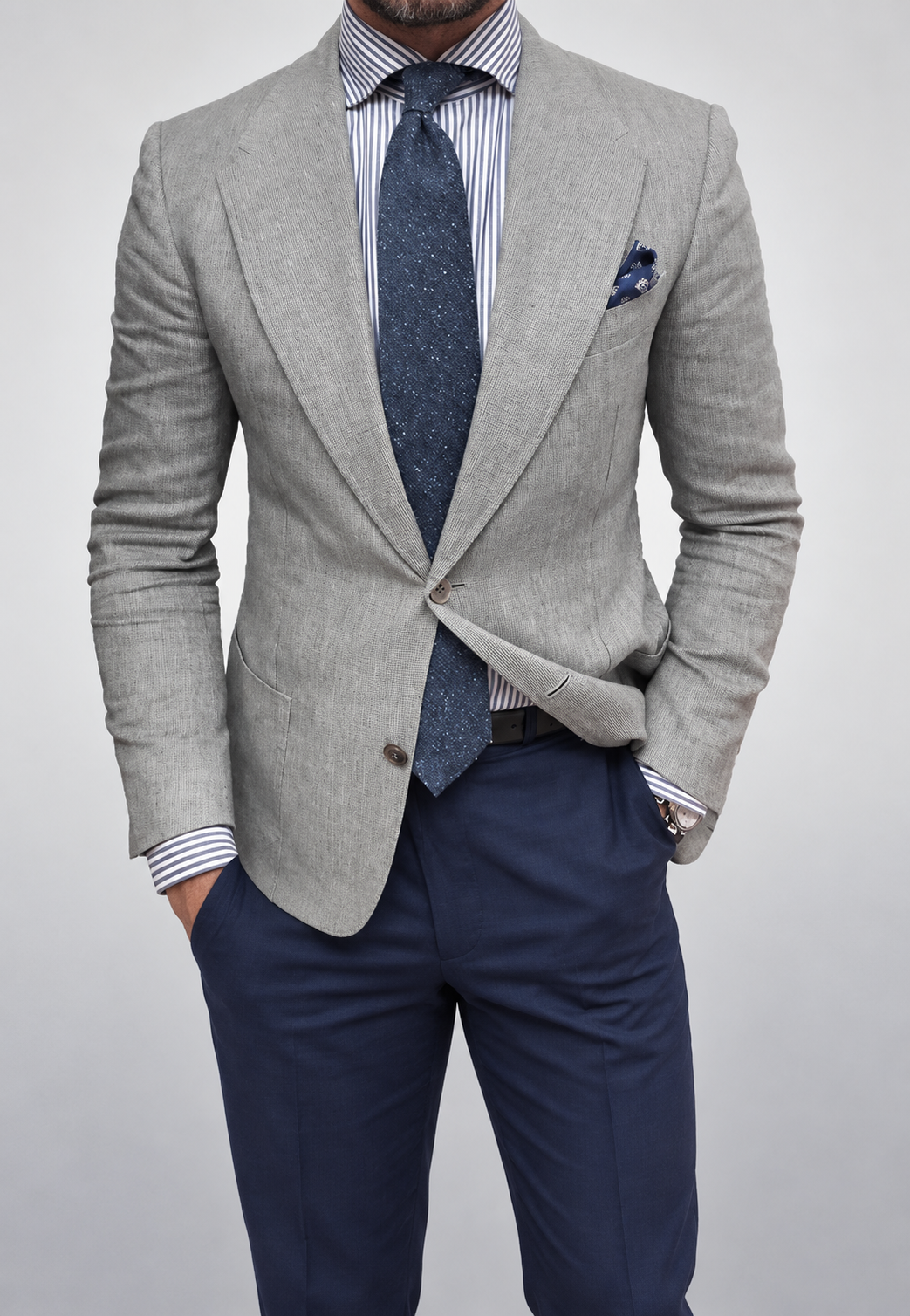 Blazer homme cintré deux boutons tissu texturé bureau - Alrik