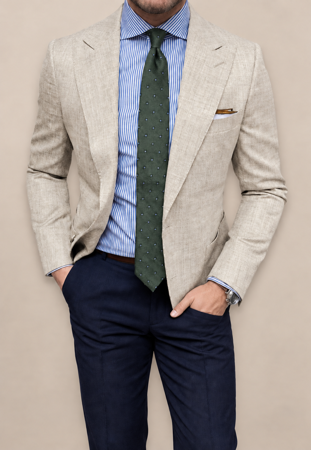 Blazer homme cintré deux boutons tissu texturé bureau - Alrik