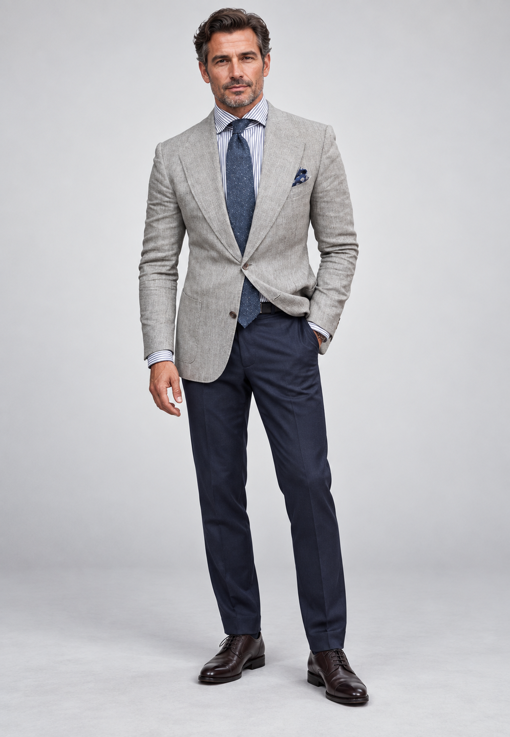 Blazer homme cintré deux boutons tissu texturé bureau - Alrik