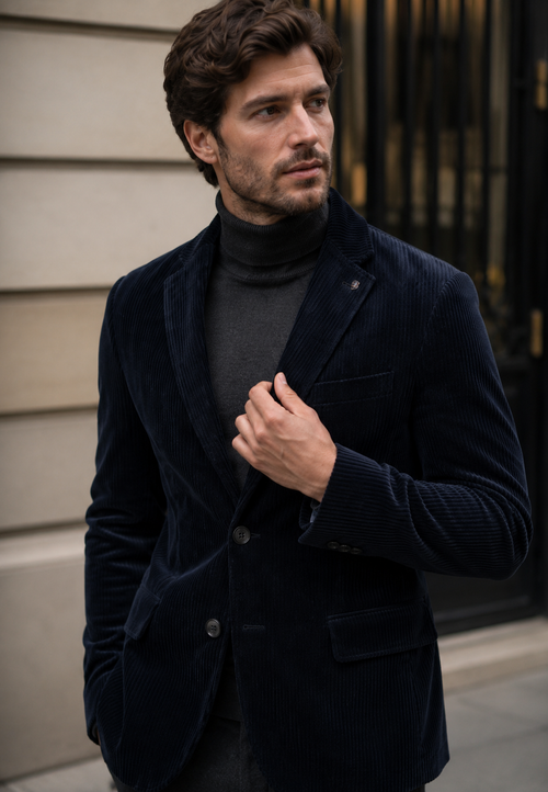 Blazer homme velours côtelé boutons texture élégant automne - Emmett