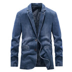 Veste jean homme effet délavé détails usés deux boutons - Ivar