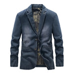 Veste jean homme effet délavé détails usés deux boutons - Ivar