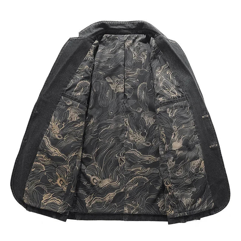 Veste jean homme effet délavé détails usés deux boutons - Ivar