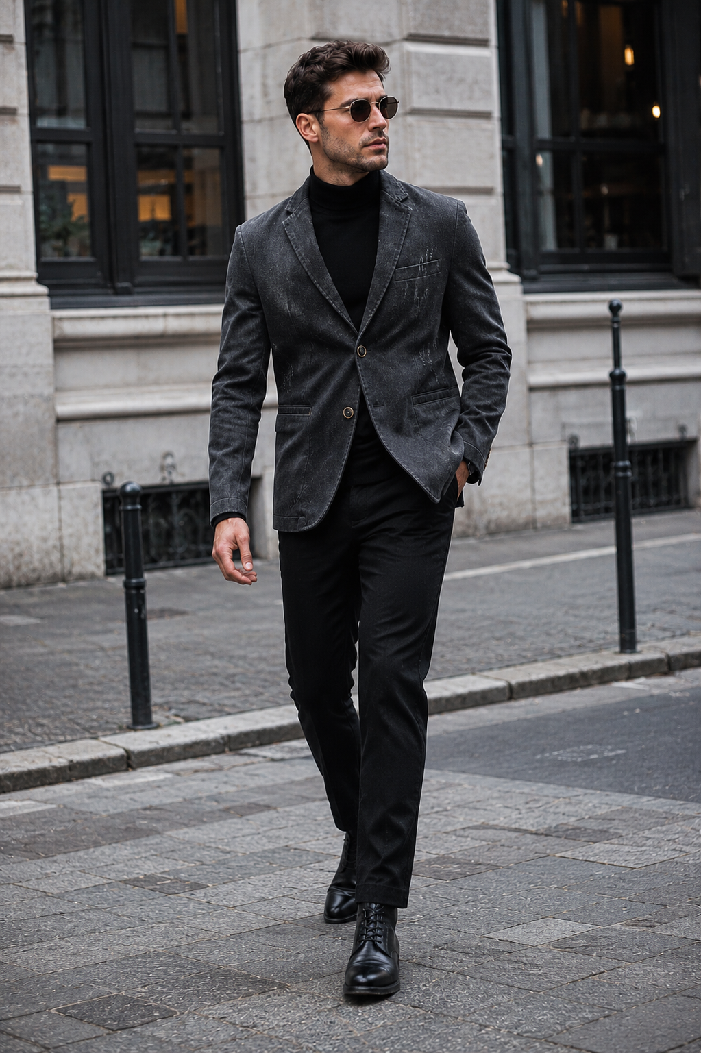 Veste jean homme effet délavé détails usés deux boutons - Ivar