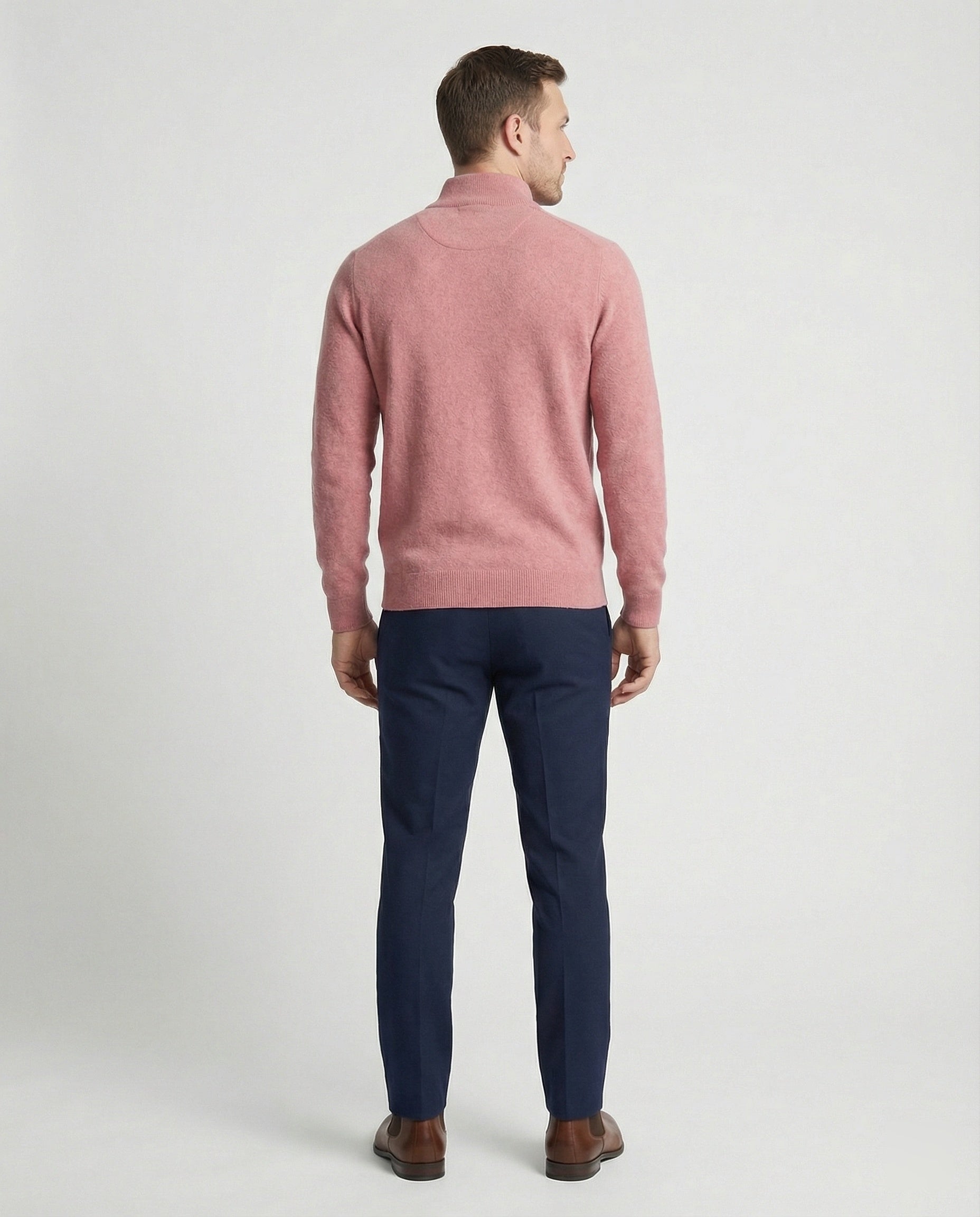 Pull en laine et polyester con demi-fermé pour homme design polyvalent et douceur au quotidien - Tiago