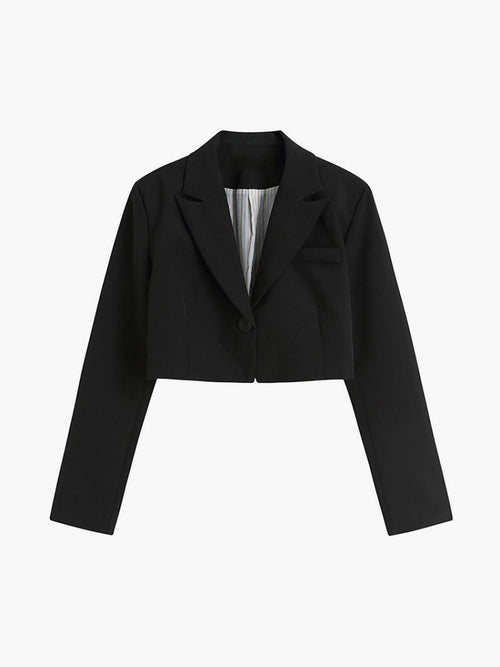 Blazer court femme coupe tailleur structuré bureau chic - Selina