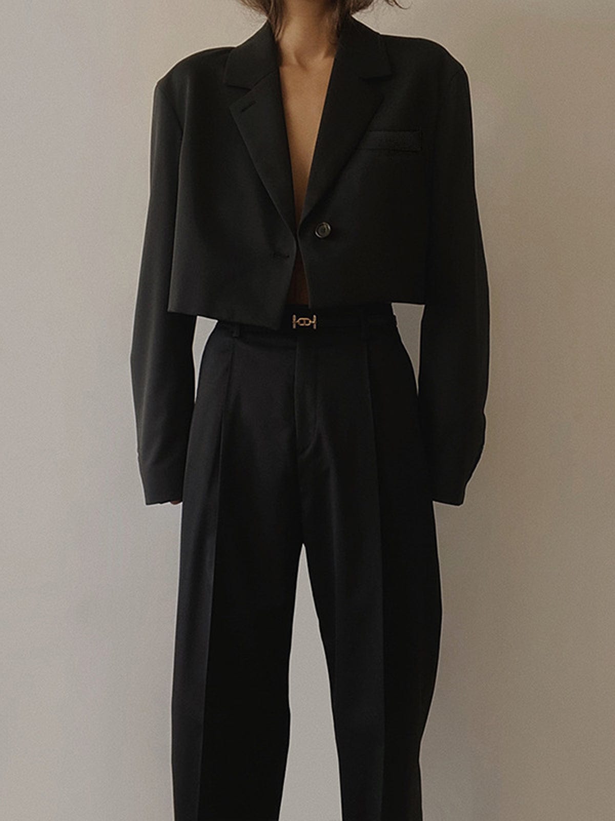 Blazer court femme coupe tailleur structuré bureau chic - Selina