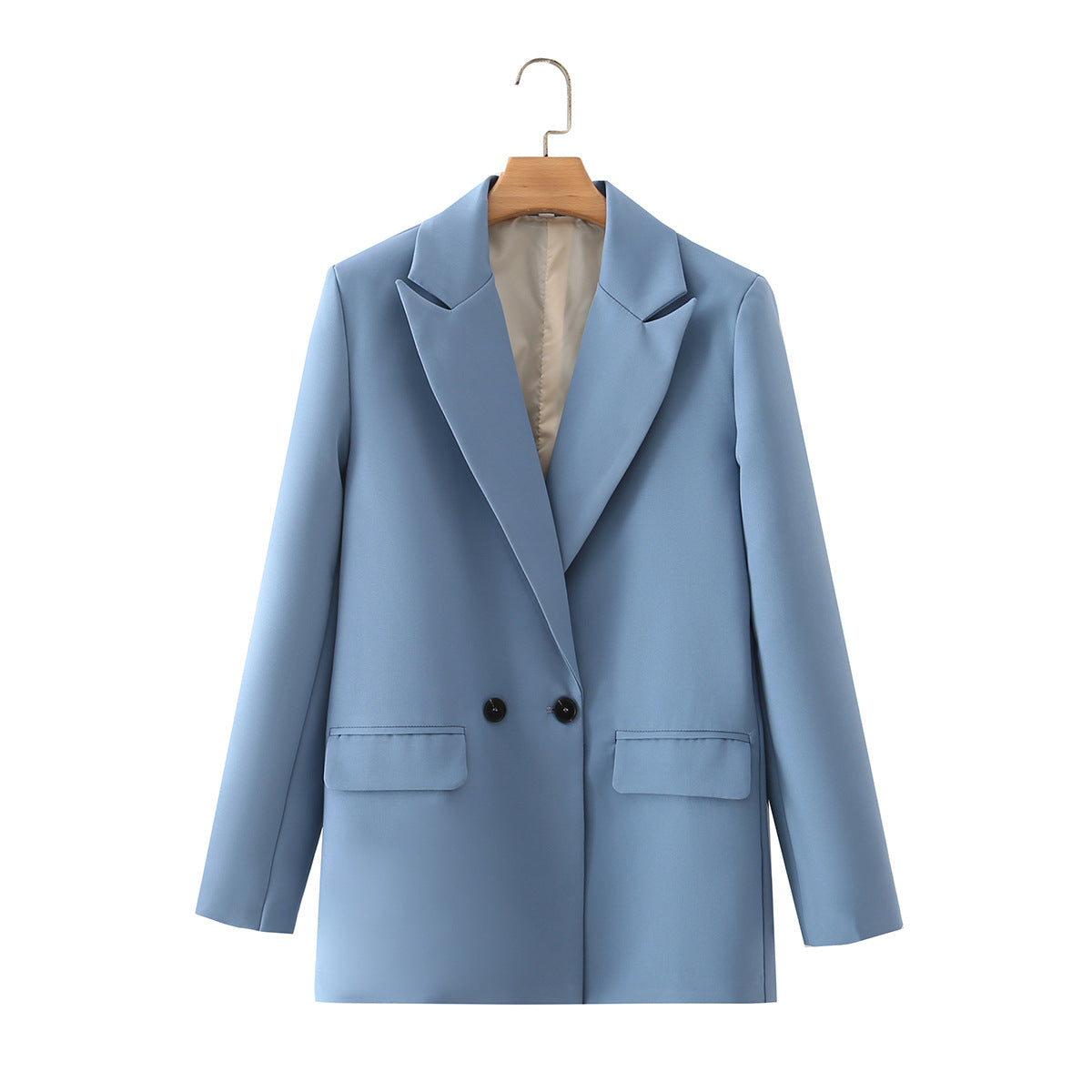 Blazer croisé femme coupe droite revers en pointe tailleur - Greta