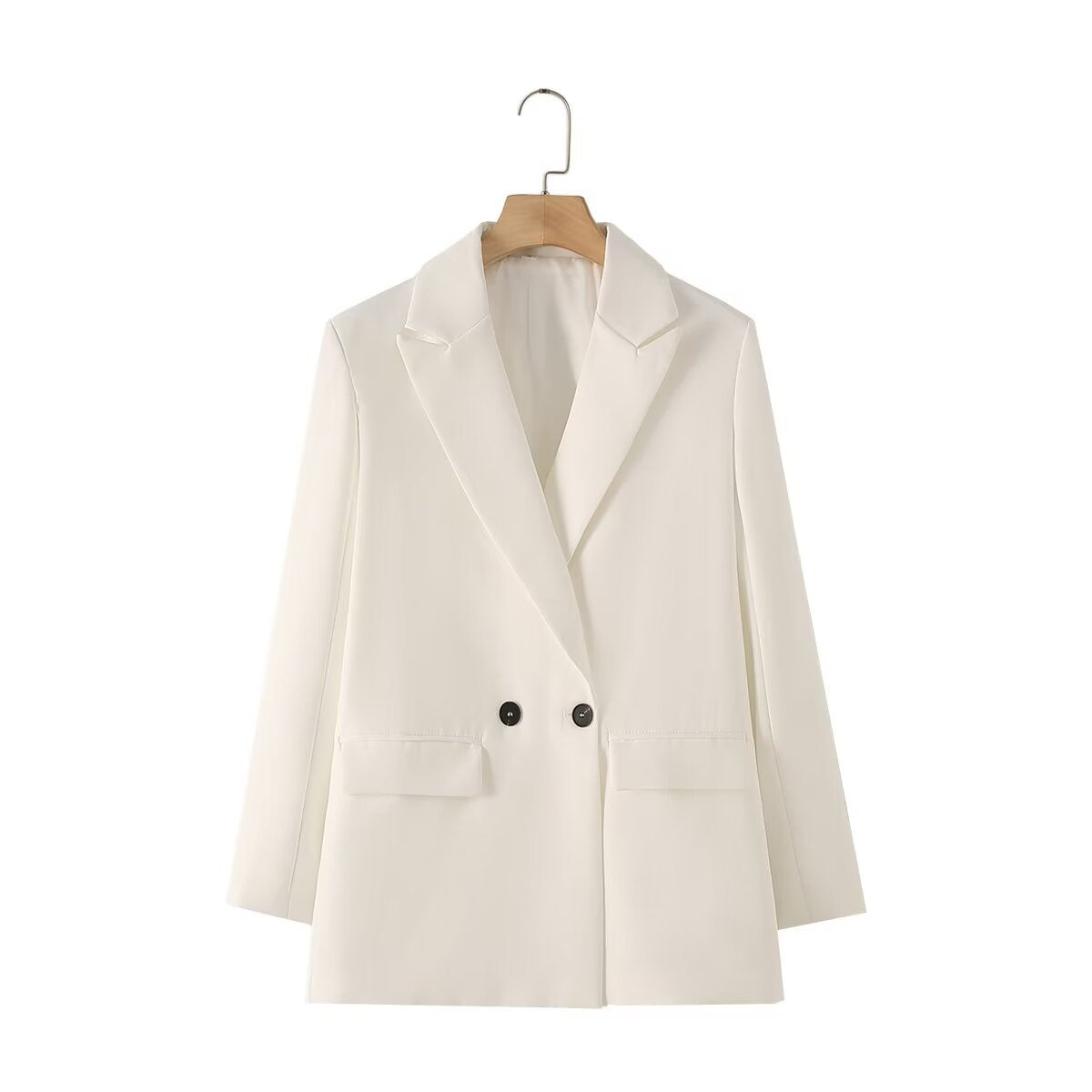 Blazer croisé femme coupe droite revers en pointe tailleur - Greta